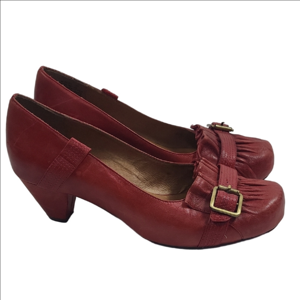 Miz Mooz Alcott Red Women's Heels with Buckle Detail Size 10